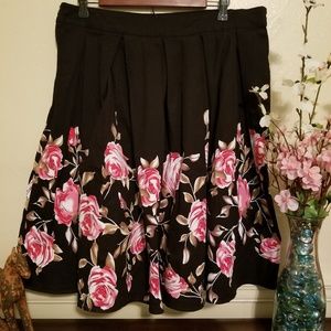 Black Skirt with Cute Floral Design